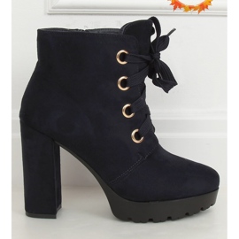 L8126 Navy navy blue platform boots 1