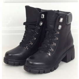 Black TX-1870 Black high-sole boots 1