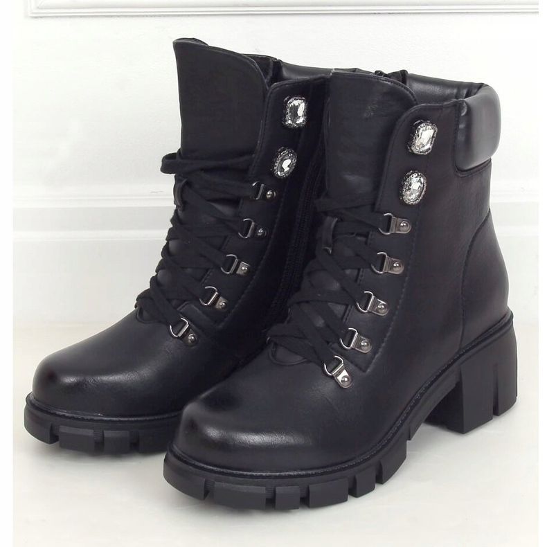 Black TX-1870 Black high-sole boots 1