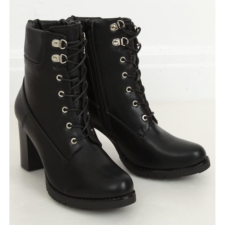 Black heeled timber boots BH2567-KB Black 2