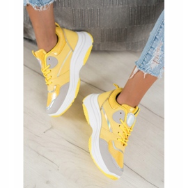 Ideal Shoes Casual Platform Sneakers yellow 1