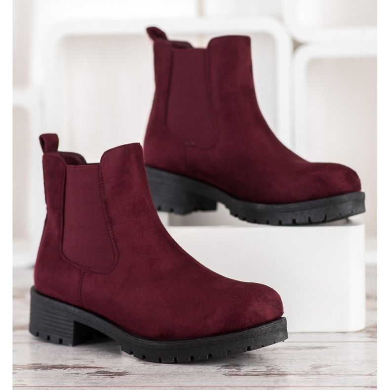 SHELOVET Burgundy Chelsea boots red 1