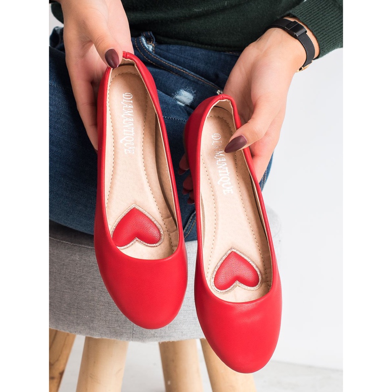 Diamantique Red ballerinas 1