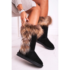 Women's Snow Boots With Fur With Fur Suede Black Balvin 1