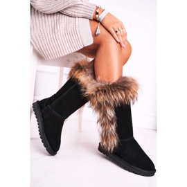 Women's Snow Boots With Fur With Fur Suede Black Balvin 2