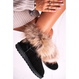 HAN Women's Mukluk Leather Snow Boots With Fur, Black 2