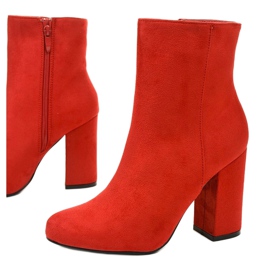Red suede ankle boots on the Wenonah post 1