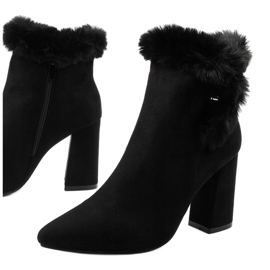 Black ankle boots on a post with a Helike zipper 1