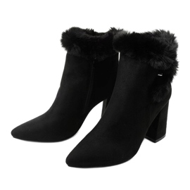 Black ankle boots on a post with a Helike zipper 2