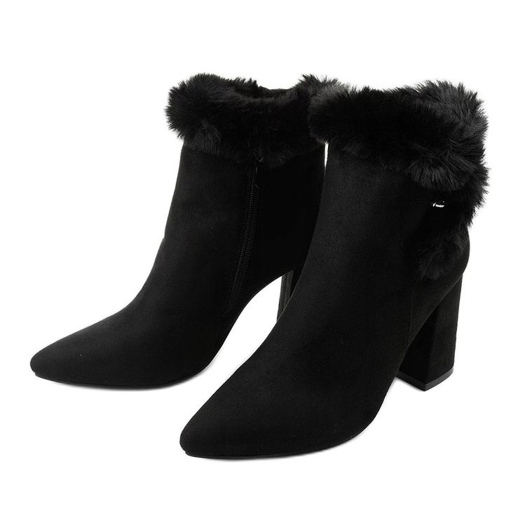 Black ankle boots on a post with a Helike zipper 2