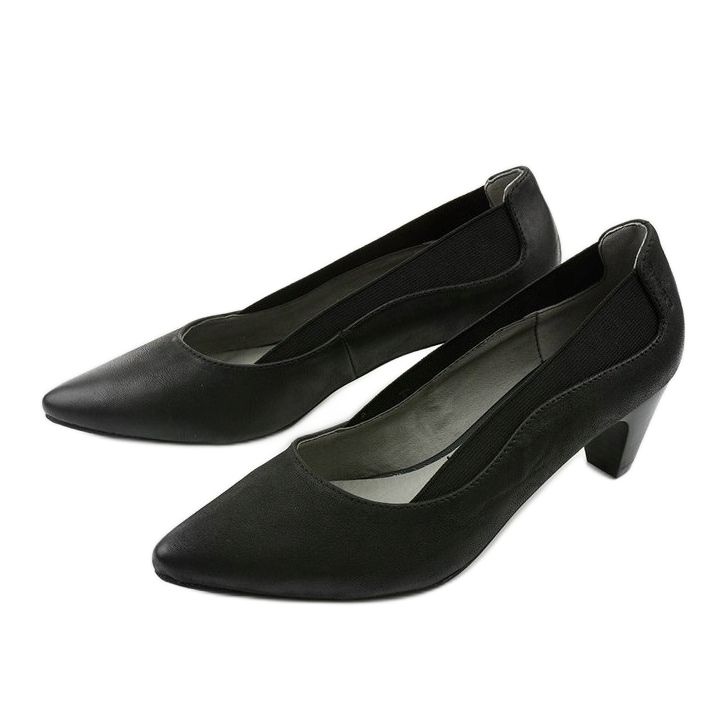 Ladies' black pumps on the Deloney post 2