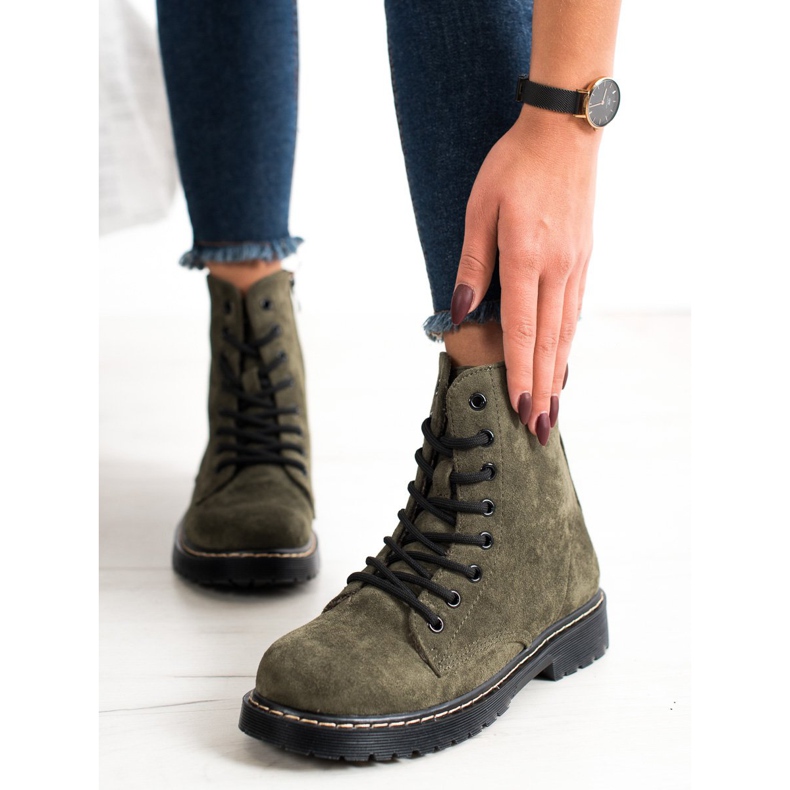 Small Swan Suede Trappers green 1
