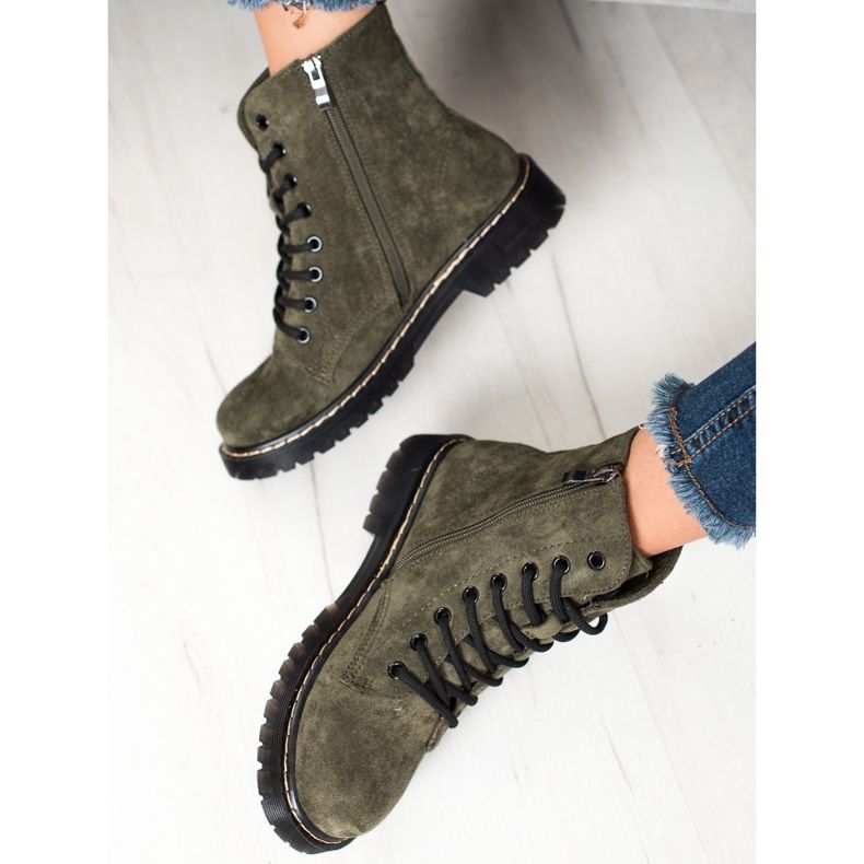 Small Swan Suede Trappers green 2