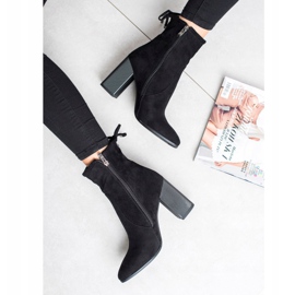 Goodin Suede Booties With A Bow black 1