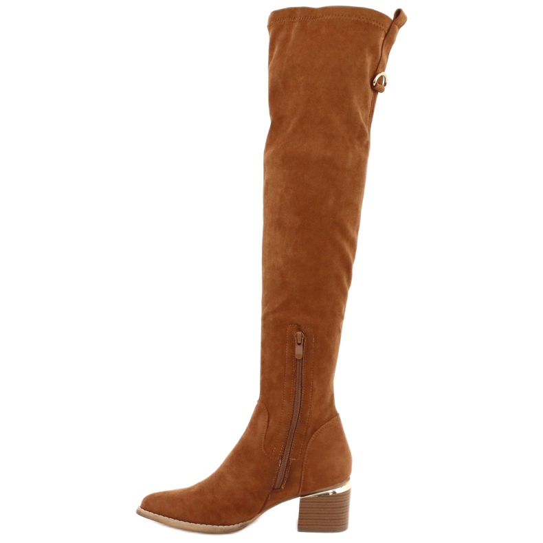 Long boots lycra suede Evento 20KZ35-3330 Camel brown yellow 1