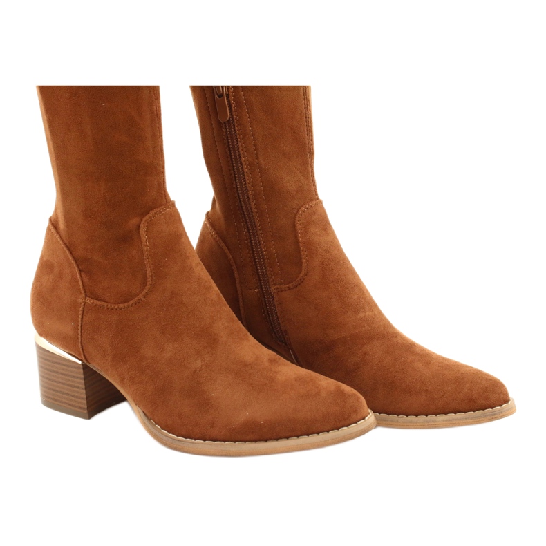 Long boots lycra suede Evento 20KZ35-3330 Camel brown yellow 4