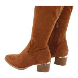 Long boots lycra suede Evento 20KZ35-3330 Camel brown yellow 3