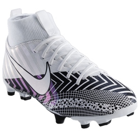 Nike Mercurial Superfly 7 Academy Mds FG / MG Junior BQ5409 110 football shoe white white 1