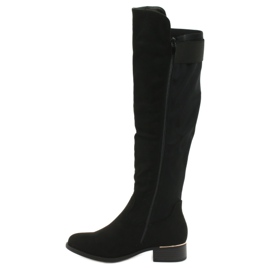 Evento Golden Buckle Suede Boots black 2 Evento Golden Buckle Suede Boots black 2