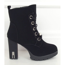 Black Lace-up platform boots 8846 Black 2
