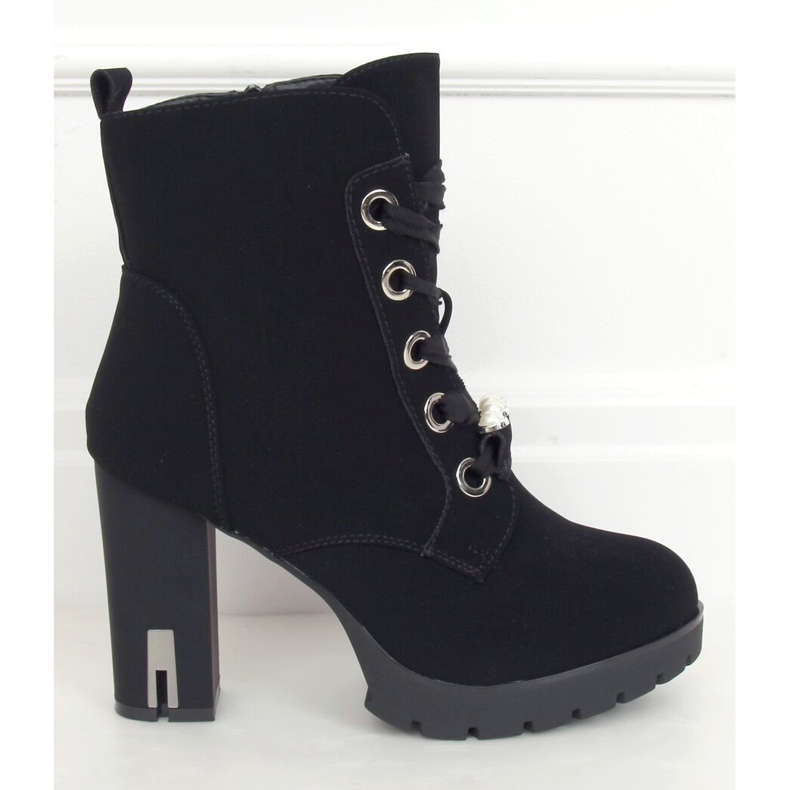 Black Lace-up platform boots 8846 Black 2