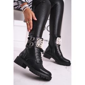 Marquiiz Women's Boots on Flat Heel Military Black Bemmer 5