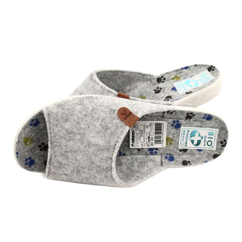 Felt slippers Adanex 25494 gray grey 4