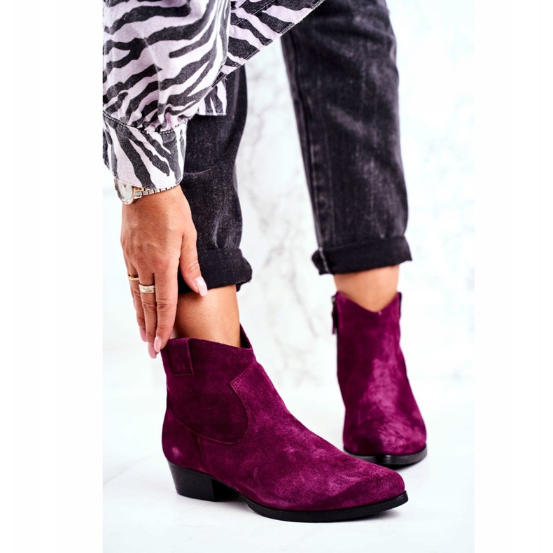 Women's Suede Maciejka Violet Boots 04289-05 2