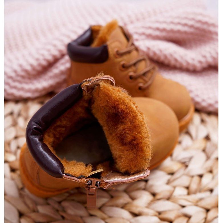 Children's Warm Trappers Boots Camel Dexter brown yellow 2