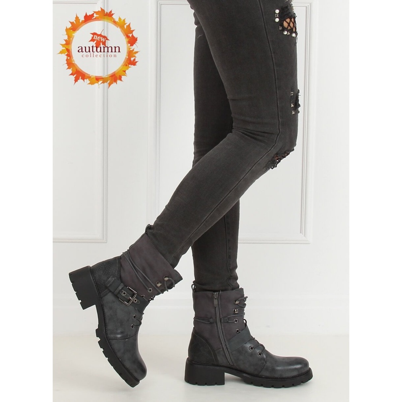 Gray 1215-PA Gray workery boots grey 1