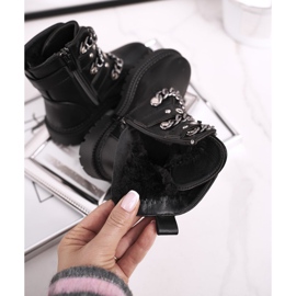 FRROCK Children's Warm Boots with Clasps Fur Black Fun Time 1