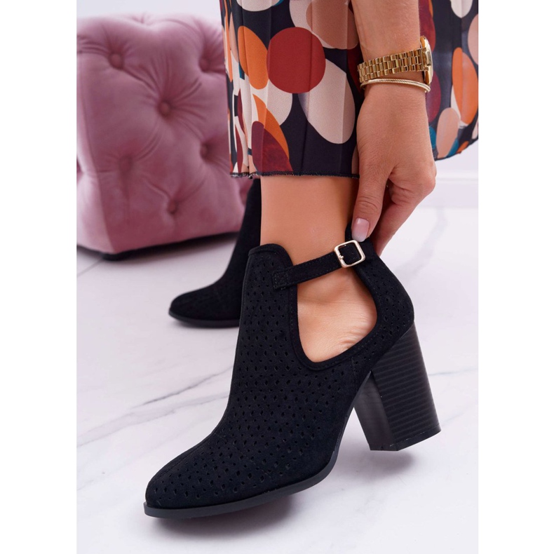 Bellucci Women's Boots On a Heel Openwork With Cutouts Black GoodDay 1