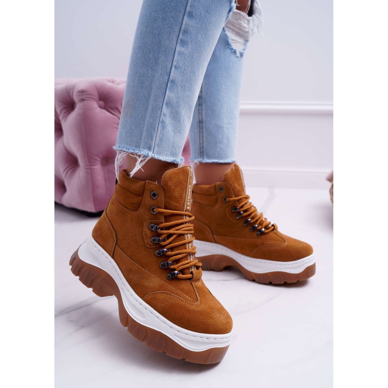 SEA Trekking shoes Women's Trappers Camel Greem brown 1