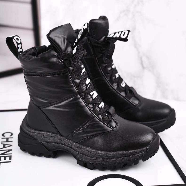 Apawwa Children's Fur-insulated Snow Boots Black Grantes 2 Apawwa Children's Fur-insulated Snow Boots Black Grantes 2