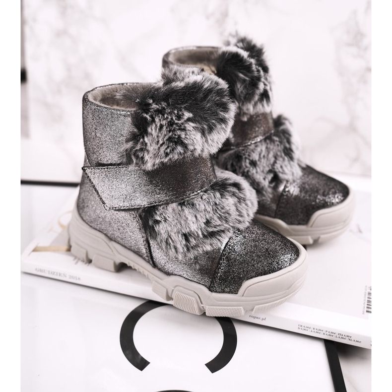 Apawwa Children's Warm Boots Velcro Fur Gray Husar grey 1 Apawwa Children's Warm Boots Velcro Fur Gray Husar grey 1