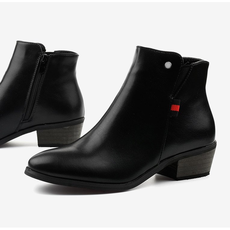 Black flat ankle boots 20Y8039-1P 1