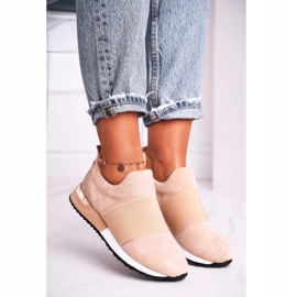 FB2 Women's Sport Shoes Sneakers Slip-on Beige Say Something 1
