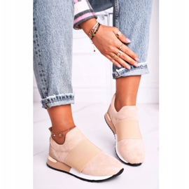 FB2 Women's Sport Shoes Sneakers Slip-on Beige Say Something 2