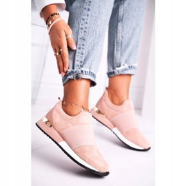 FB2 Women's Sport Shoes Sneakers Slip-on Pink Say Something beige 1