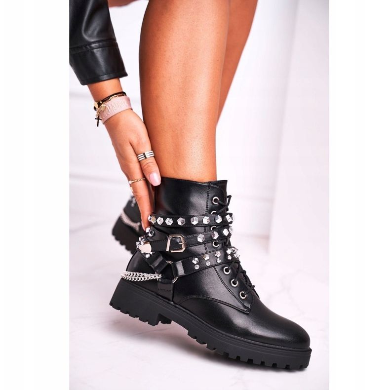 FB2 Women's Boots Warm Jets Chains Black Desire 1
