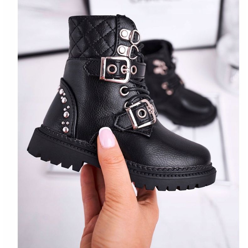 FRROCK Children's Boots Warmed With Fur Black Dolly golden 1 FRROCK Children's Boots Warmed With Fur Black Dolly golden 1