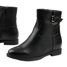 Black insulated boots, hidden wedge Mumi 1