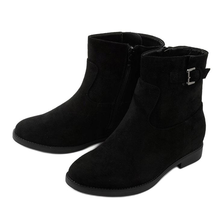Black insulated boots with a hidden wedge Clifford suede 2
