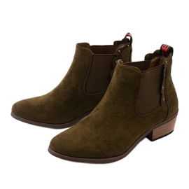 Khaki flat ankle boots Nilanda insulated boots brown 2