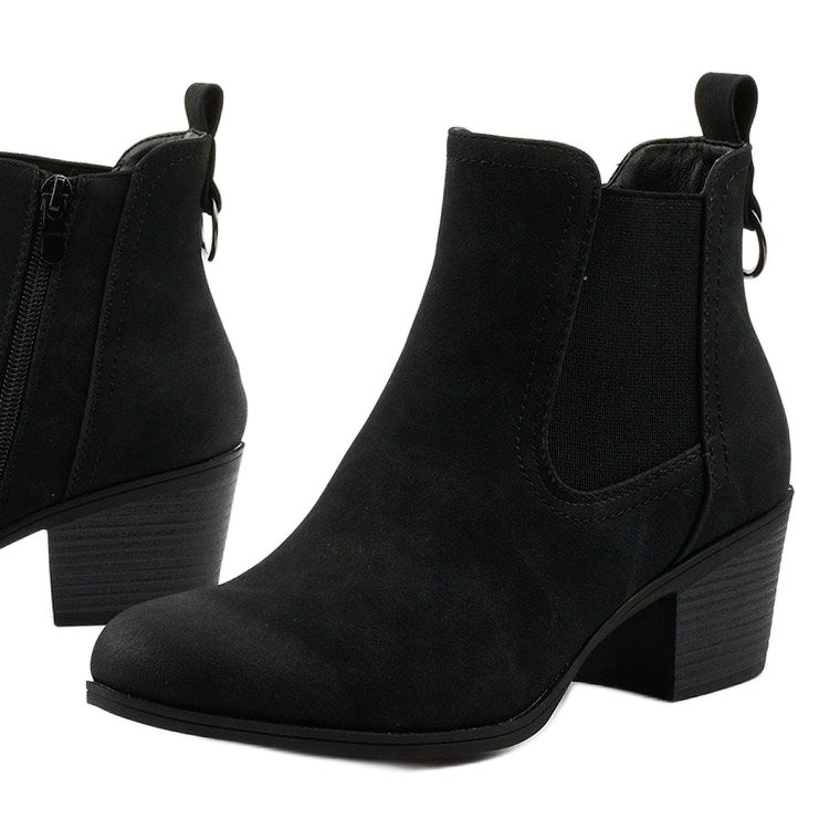 Black suede ankle boots on a Tarrenscribe post 1