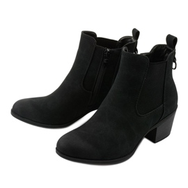 Black suede ankle boots on a Tarrenscribe post 2