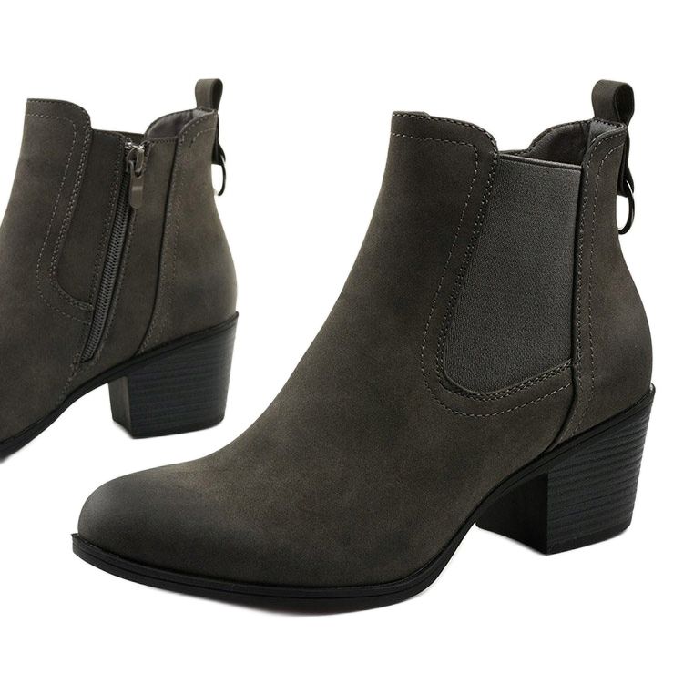 Gray suede ankle boots on the Tarrenscribe post grey 1