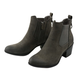 Gray suede ankle boots on the Tarrenscribe post grey 2