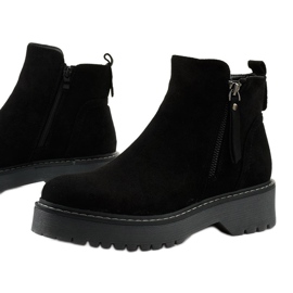 Black boots made of suede-like eco-leather Elinvyra 1