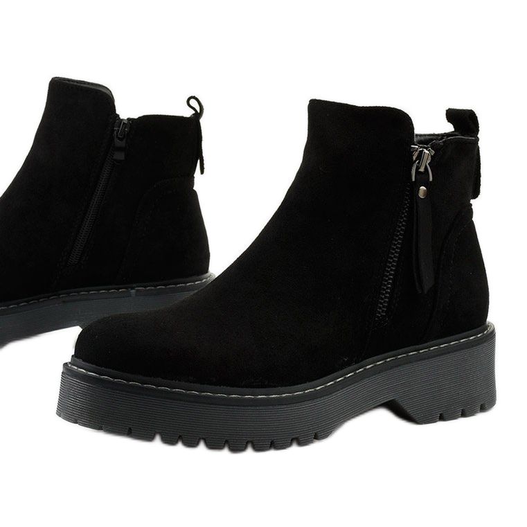 Black boots made of suede-like eco-leather Elinvyra 1